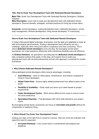Scale Your Development Team  (17 feb)