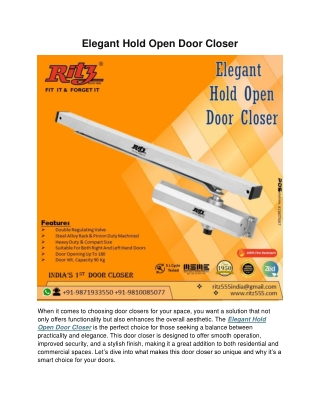 Elegant Hold Open Door Closer