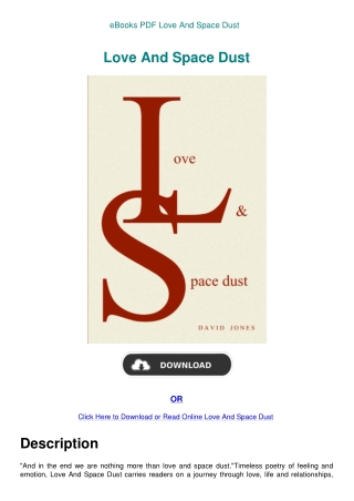 eBooks PDF Love And Space Dust
