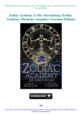 READ Books Zodiac Academy 3 Die Abrechnung (Zodiac Academy (Deutsche Ausgabe)) (German Edition)