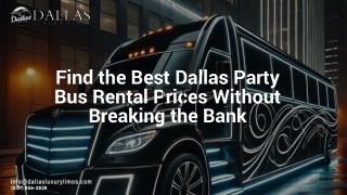 Find the Best Dallas Party Bus Rental Prices Without Breaking the Bank