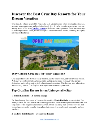 Discover the Best Cruz Bay Resorts for Your Dream Vacation