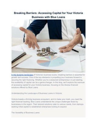 Small Business Loans in Melbourne