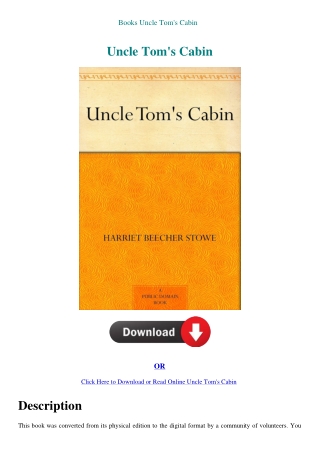 Books Uncle Tom's Cabin