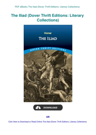 PDF eBooks The Iliad (Dover Thrift Editions Literary Collections)