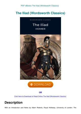 PDF eBooks The Iliad (Wordsworth Classics)