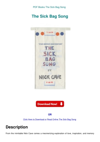 PDF Books The Sick Bag Song
