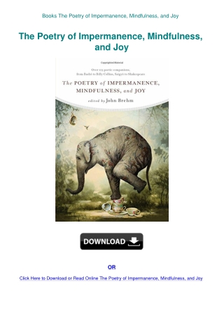Books  The Poetry of Impermanence  Mindfulness  and Joy