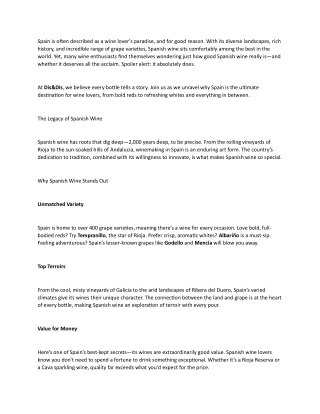 How Good Is Spanish Wine A Guide for Wine Enthusiasts