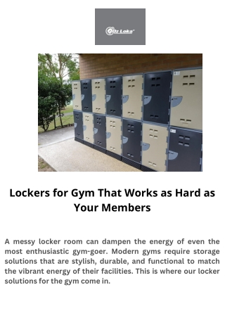 Lockers for Gym That Works as Hard as Your Members