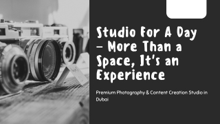 Studio For A Day – More Than a Space, It's an Experience