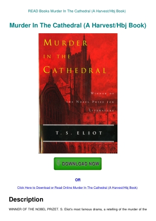READ Books Murder In The Cathedral (A HarvestHbj Book)