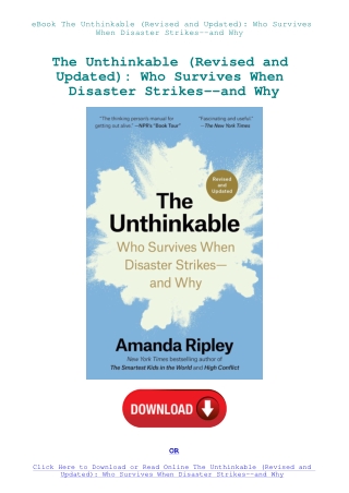 eBook The Unthinkable (Revised and Updated) Who Survives When Disaster Strikes--and Why