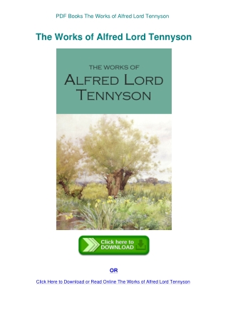 PDF Books The Works of Alfred Lord Tennyson