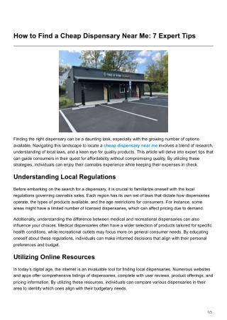 How to Find a Cheap Dispensary Near Me 7 Expert Tips