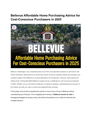 Top Real Estate Agent in Bellevue, WA