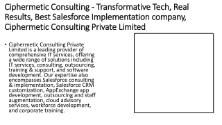 Ciphermetic Consulting - Transformative Tech, Real Results, Best Salesforce Impl