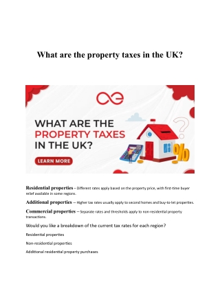 What are the property taxes in the UK
