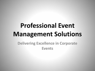 Professional Event Management Solutions