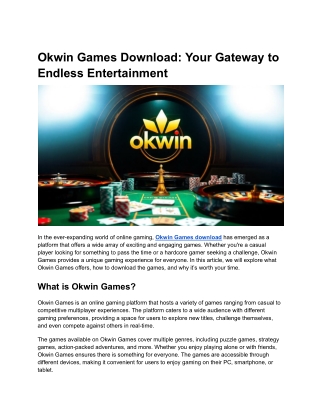 Okwin games download
