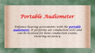 Portable Audiometer