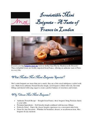 Irresistible Mini Beignets – A Taste of France in London