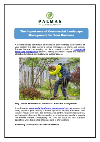 Impress Clients with Commercial Landscape Management