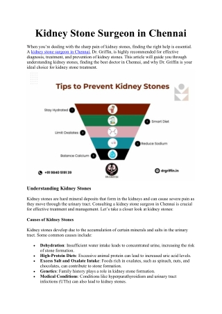Kidney Stone Surgeon in Chennai