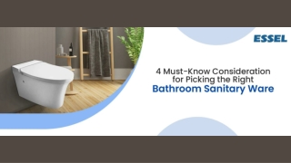 Bathroom Sanitary Ware- 4 Must-Know Consideration for Picking