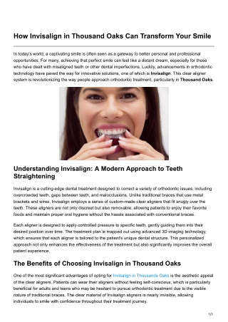 How Invisalign in Thousand Oaks Can Transform Your Smile