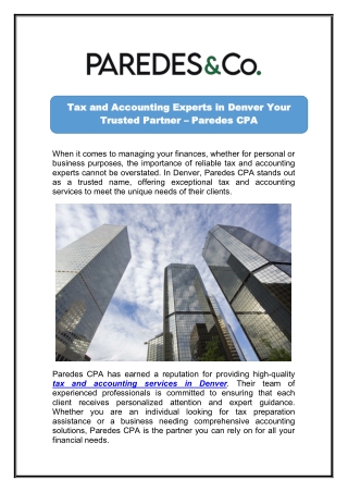 Trust Tax Experts in Denver for Accurate Filing