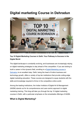 Digital marketing Course in Dehradun