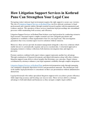 How Litigation Support Services in Kothrud Pune Can Strengthen Your Legal Case (1)
