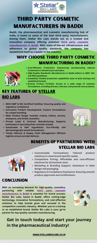 Third Party Cosmetic Manufacturers in Baddi