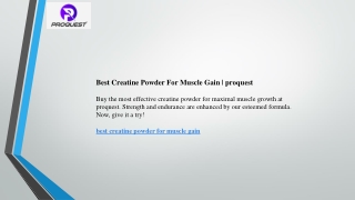 Best Creatine Powder For Muscle Gain  proquest