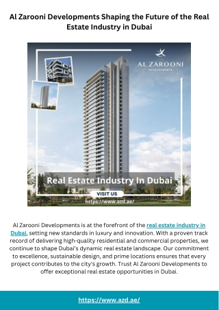 Al Zarooni Developments Shaping the Future of the Real Estate Industry in Dubai