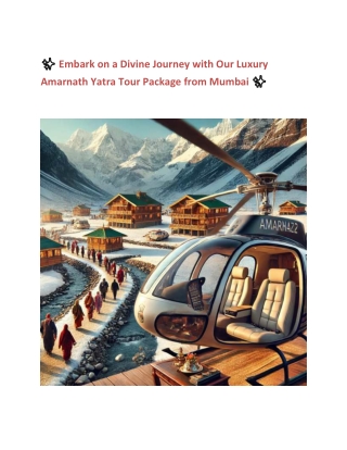 Luxury Amarnath Yatra Tour Package from Mumbai