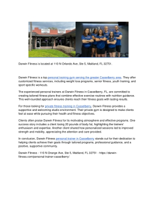 Personal trainer Casselberry FL