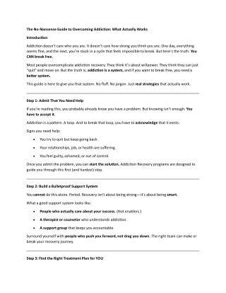 The No Nonsense Guide to Overcoming Addiction What Actually Works