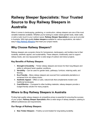 Train Track Sleepers for Sale – Perfect for Landscaping