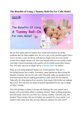The Benefits of Using a Tummy Roll-On For Colic Relief