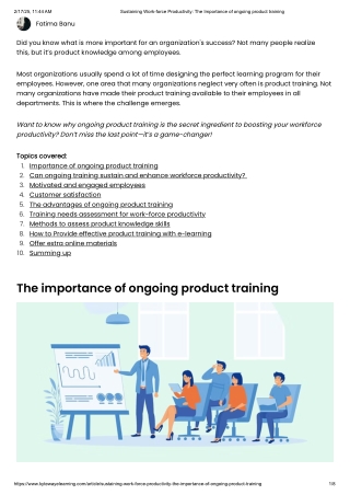 Sustaining Work-force Productivity_ The Importance of ongoing product training