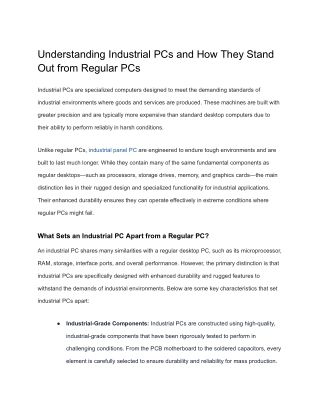 Understanding Industrial PCs and How They Stand Out from Regular PCs