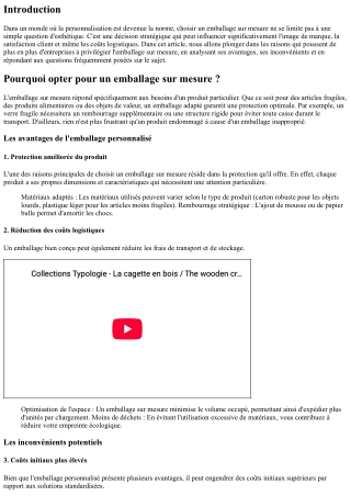 Pourquoi opter pour un emballage sur mesure ?