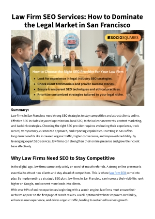 Law Firm SEO Services_ How to Dominate the Legal Market in San Francisco