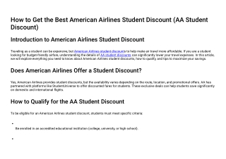 american airlines student discount