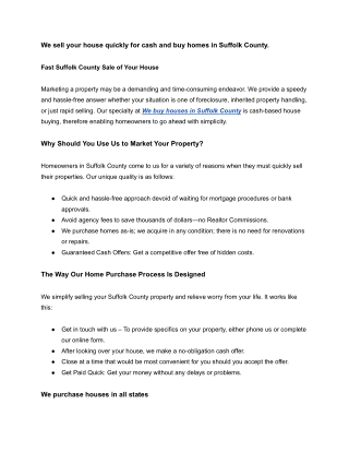 We buy houses in Suffolk County (1)