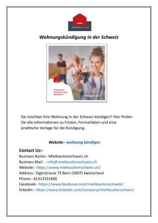 Wohnungskündigung in der Schweiz