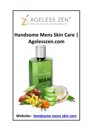 Handsome Mens Skin Care  Agelesszen.com