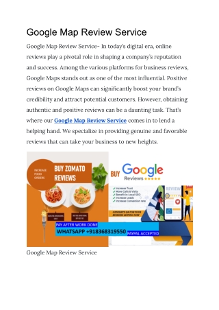 Google Map Review Service